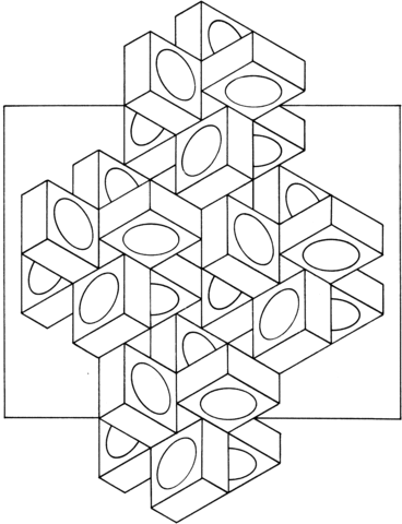 Optical Illusion 14 Coloring Page